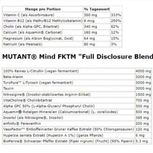 Mutant Mind FK Epic Nootropic Pre-Workout 460g Sour Peach