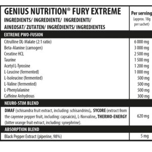 Genius Nutrition Fury Extreme 10x18g Probe